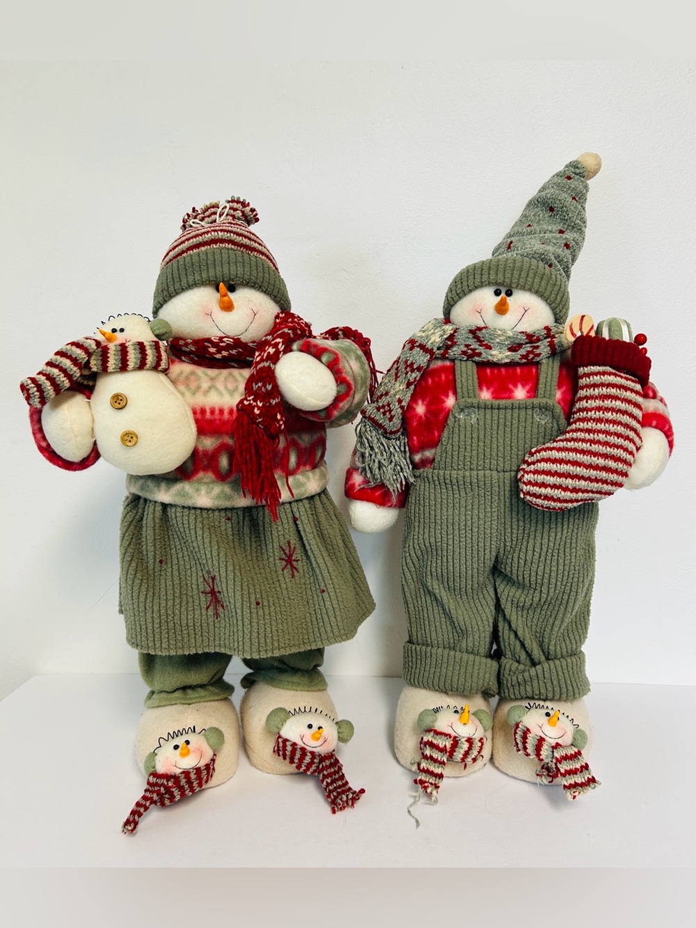 Northlight? Plush Set of 2 Nordic Fair Isle Snow Boy & Girl Standing 22” Tall